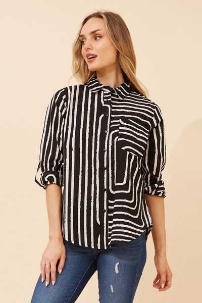 MARGARET STRIPE PRINT TOP
