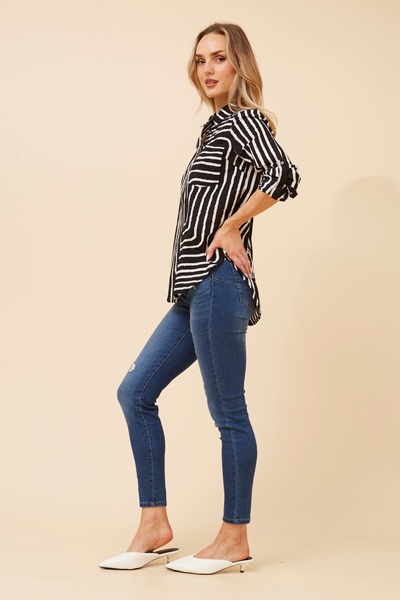 MARGARET STRIPE PRINT TOP