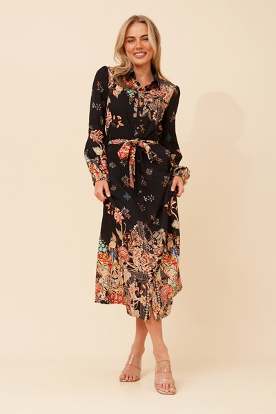 MARGO BORDER PRINT MAXI DRESS