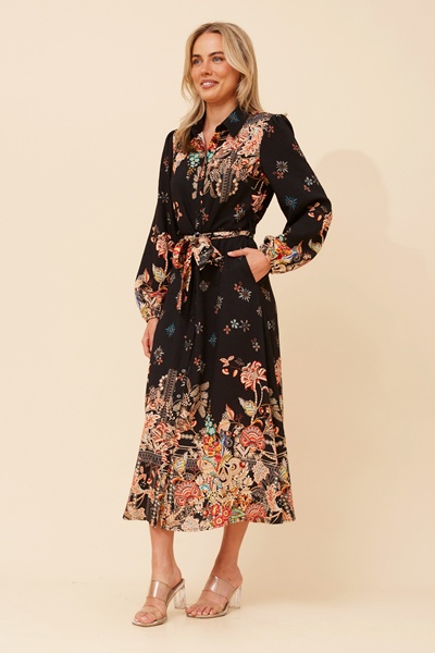 MARGO BORDER PRINT MAXI DRESS