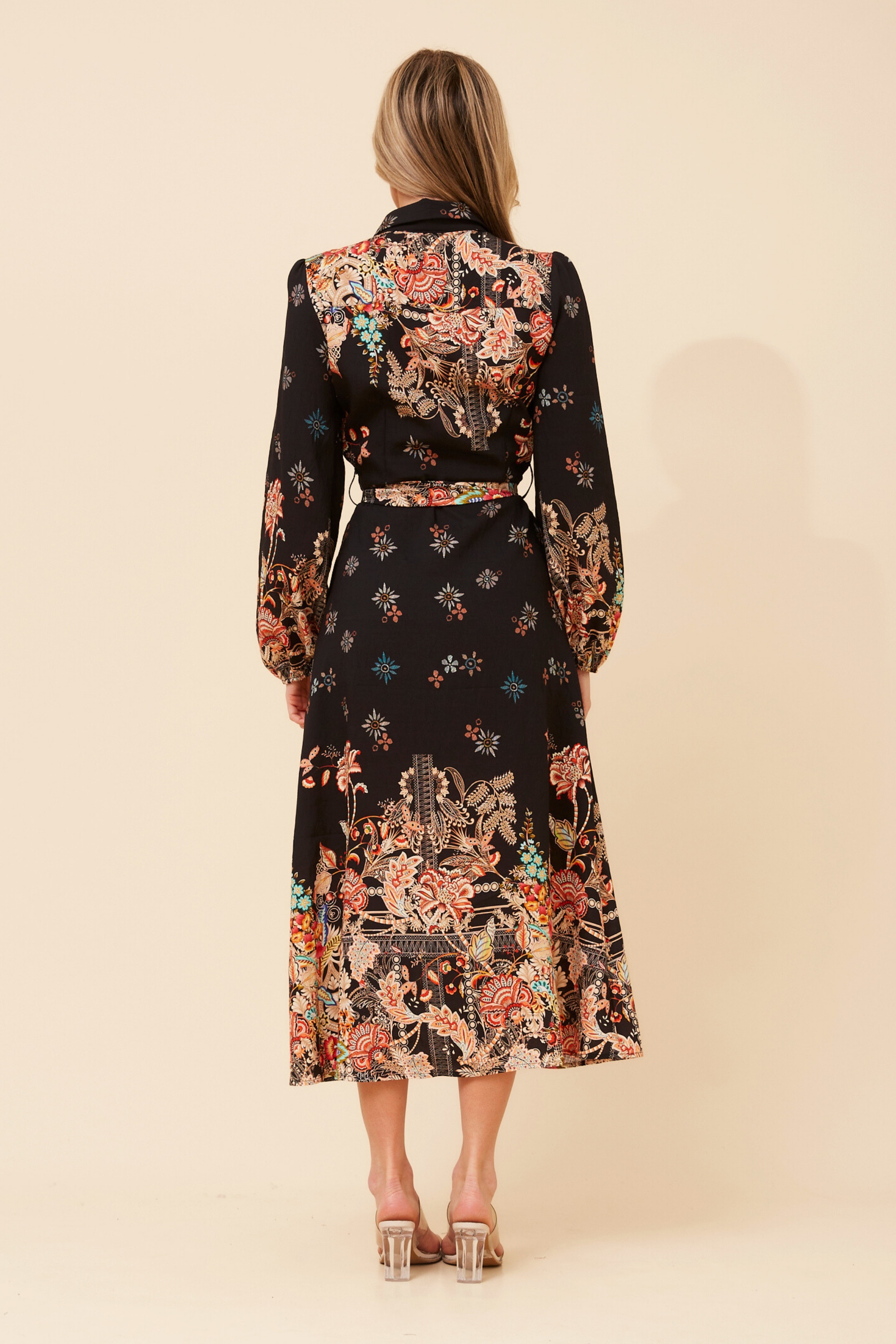 MARGO BORDER PRINT MAXI DRESS