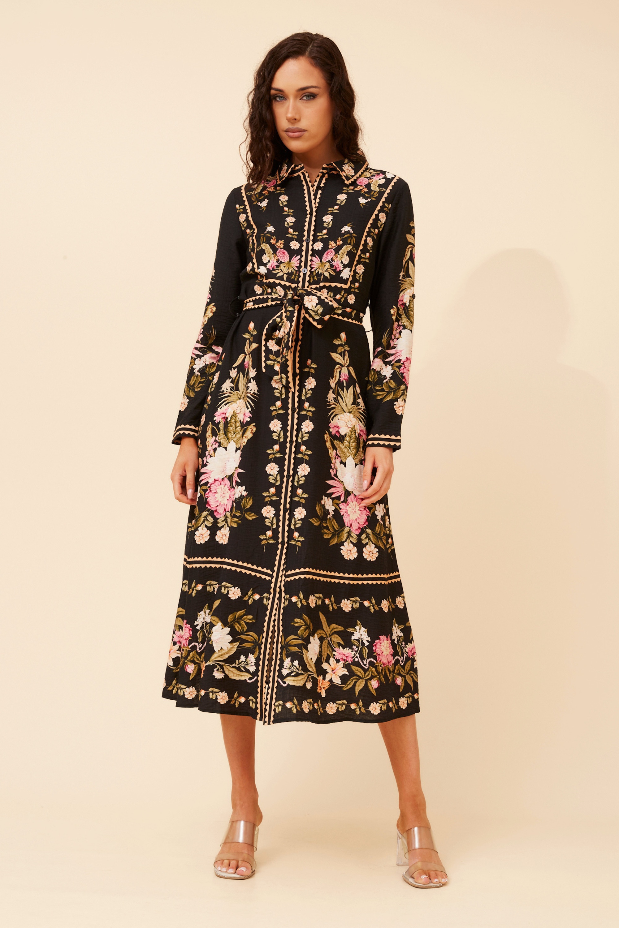 MARGO BORDER PRINT MAXI DRESS