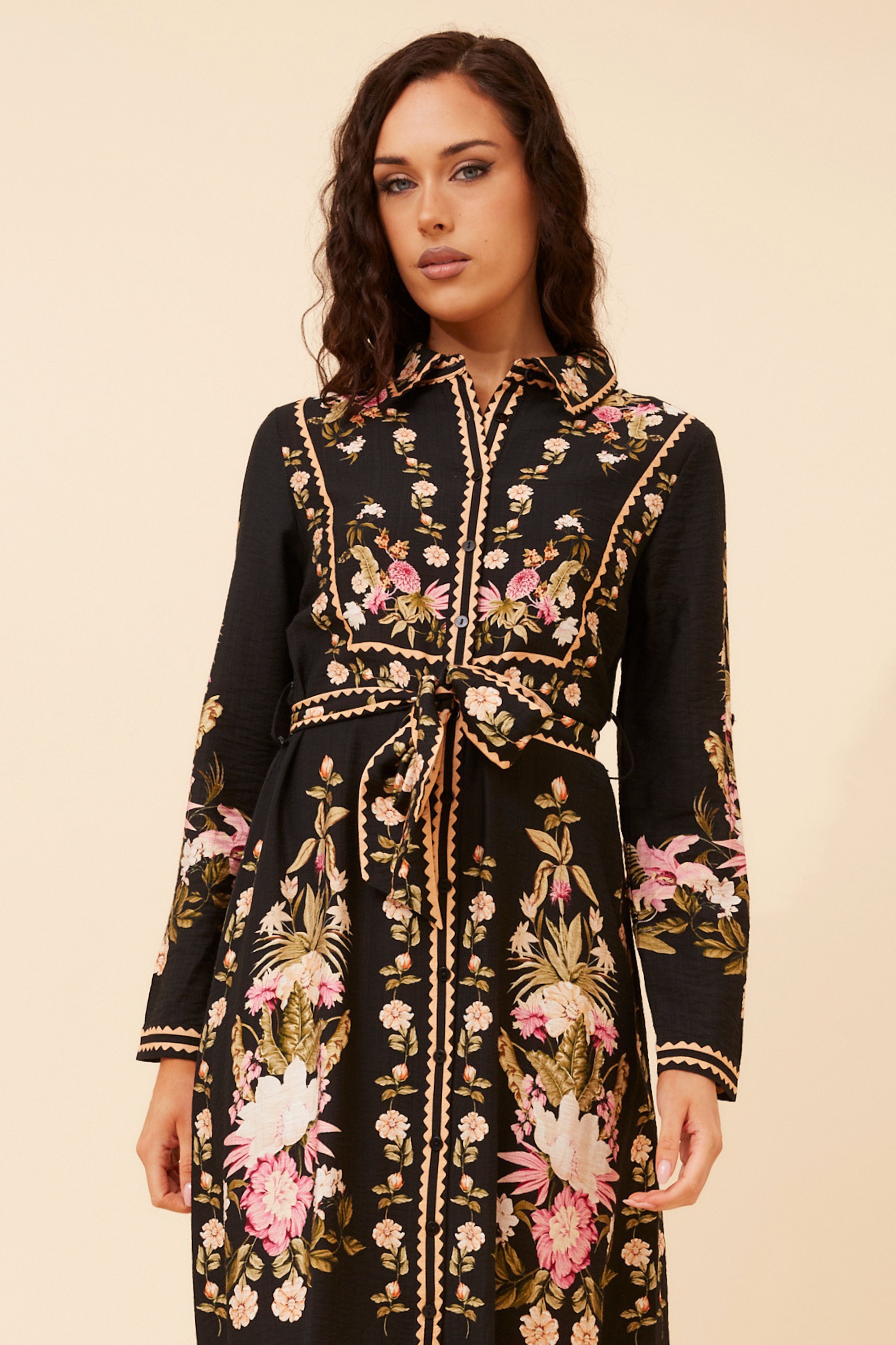 MARGO BORDER PRINT MAXI DRESS