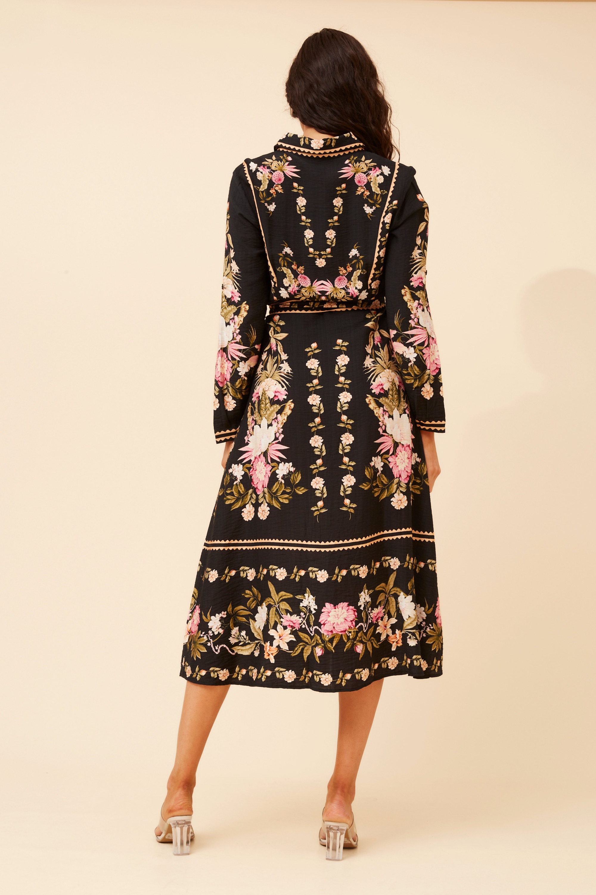 MARGO BORDER PRINT MAXI DRESS