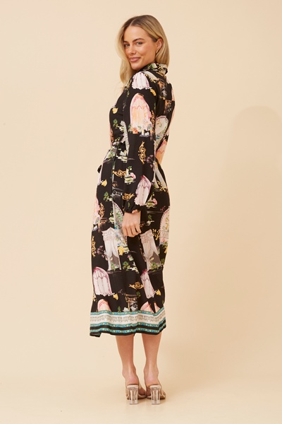 MARGO BORDER PRINT MAXI DRESS