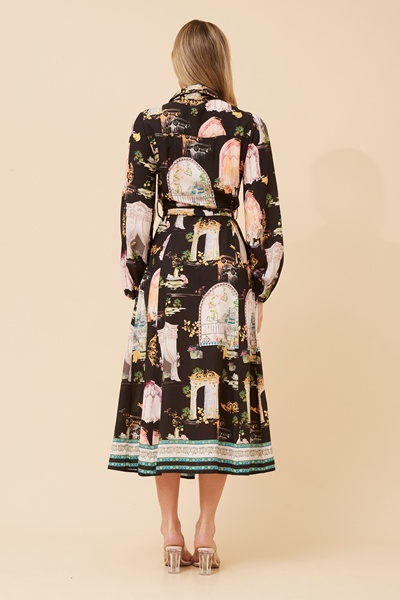 MARGO BORDER PRINT MAXI DRESS