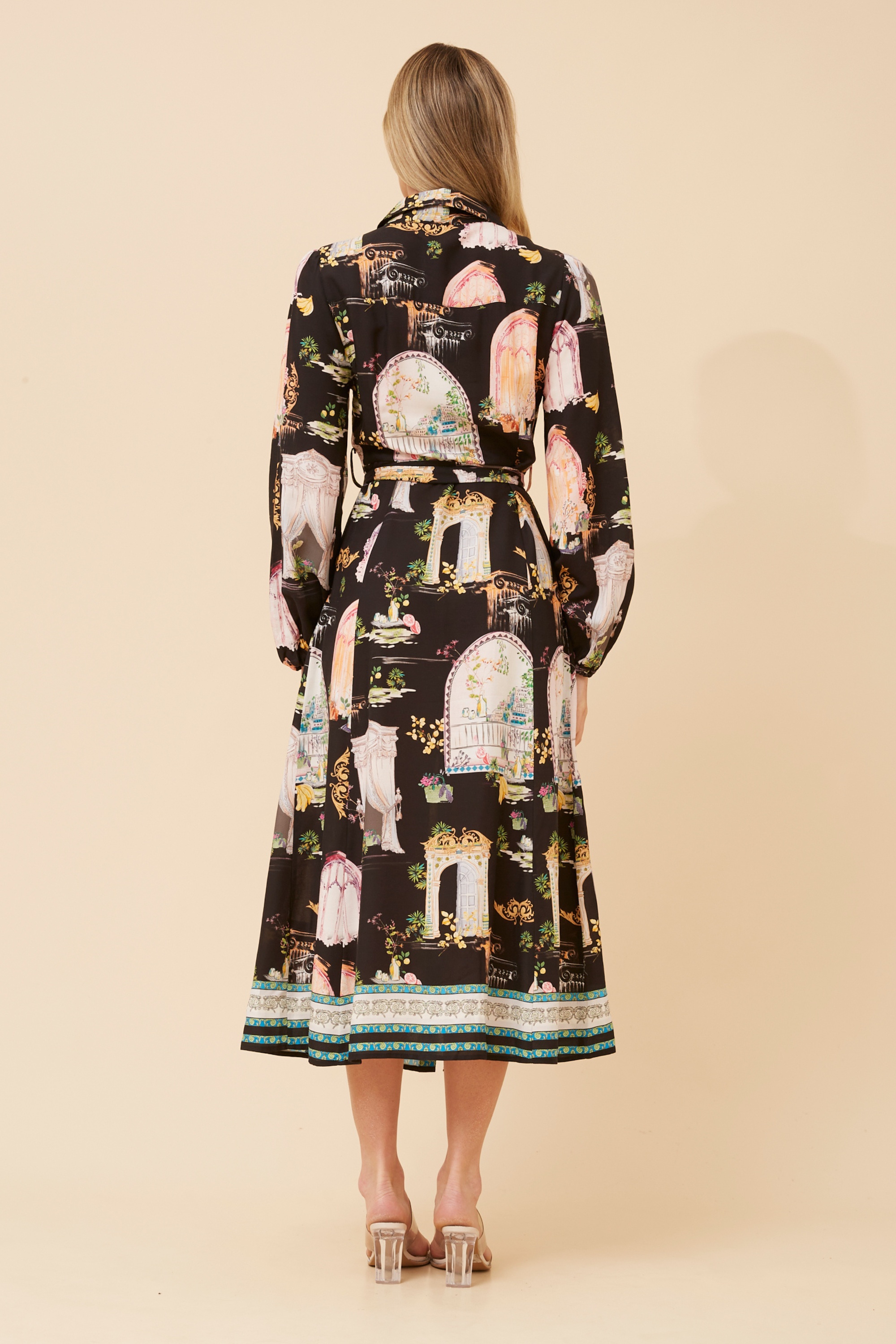 MARGO BORDER PRINT MAXI DRESS