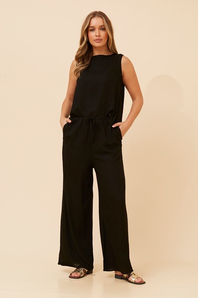 MARIBEL SLEEVELESS LINEN BLEND TOP