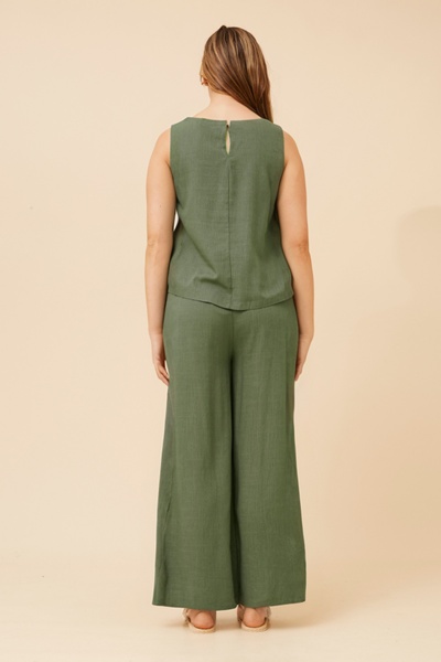 MARIBEL SLEEVELESS LINEN BLEND TOP