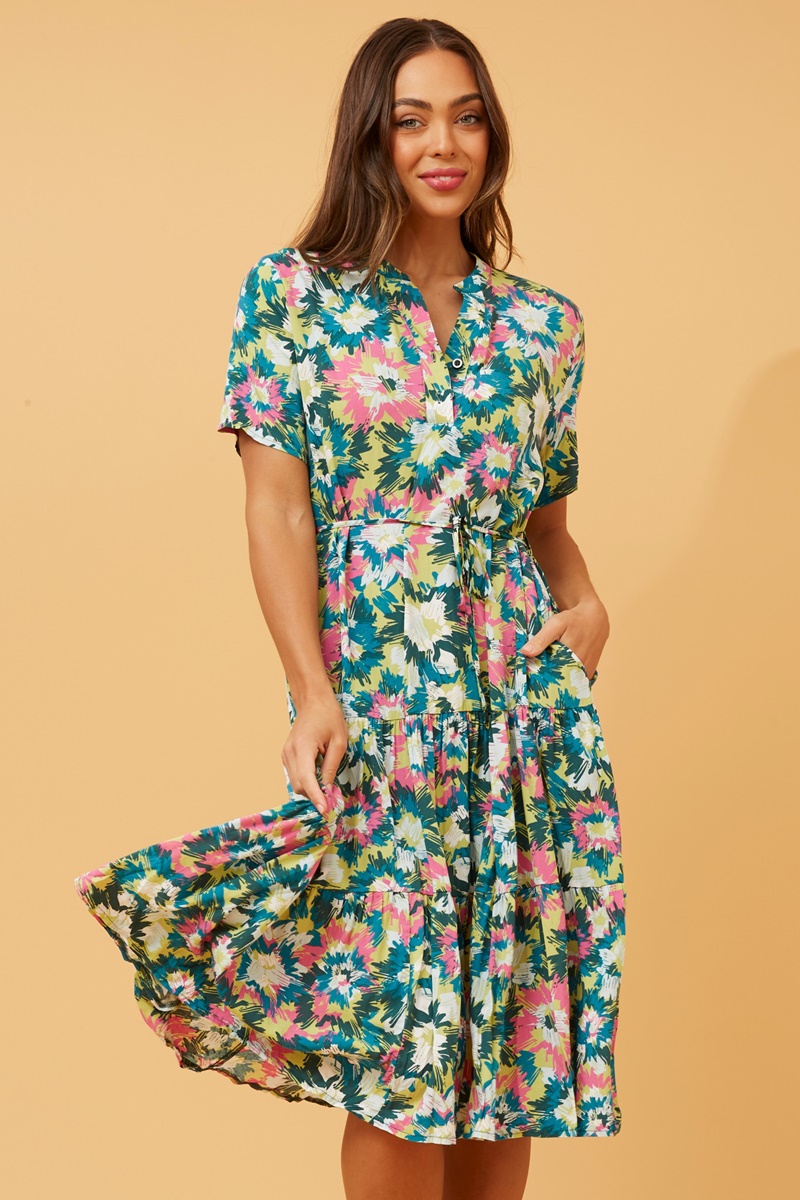 Feather-trimmed floral-jacquard midi dress