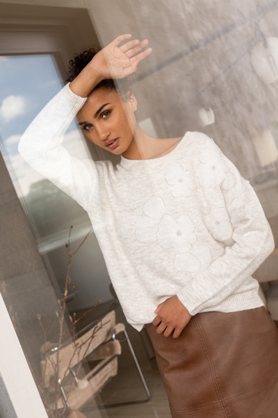 MARIN WOOL BLEND KNIT PULLOVER