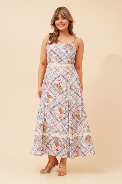 MARIS FLORAL LINEN BLEN DRESS