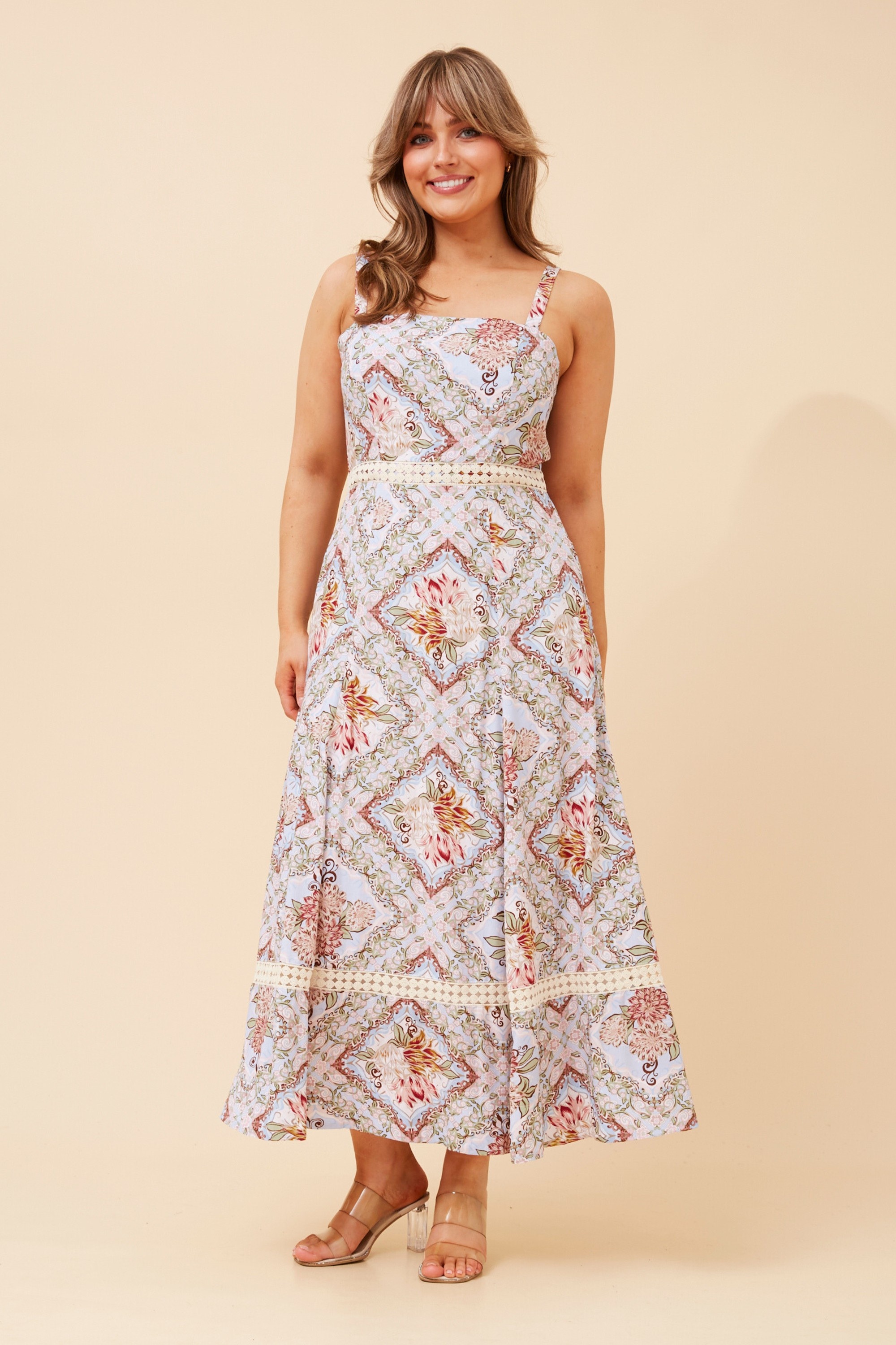 MARIS FLORAL LINEN BLEN DRESS