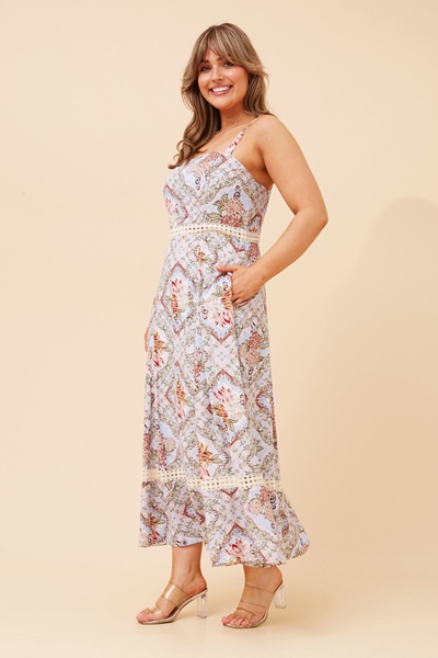 MARIS FLORAL LINEN BLEN DRESS