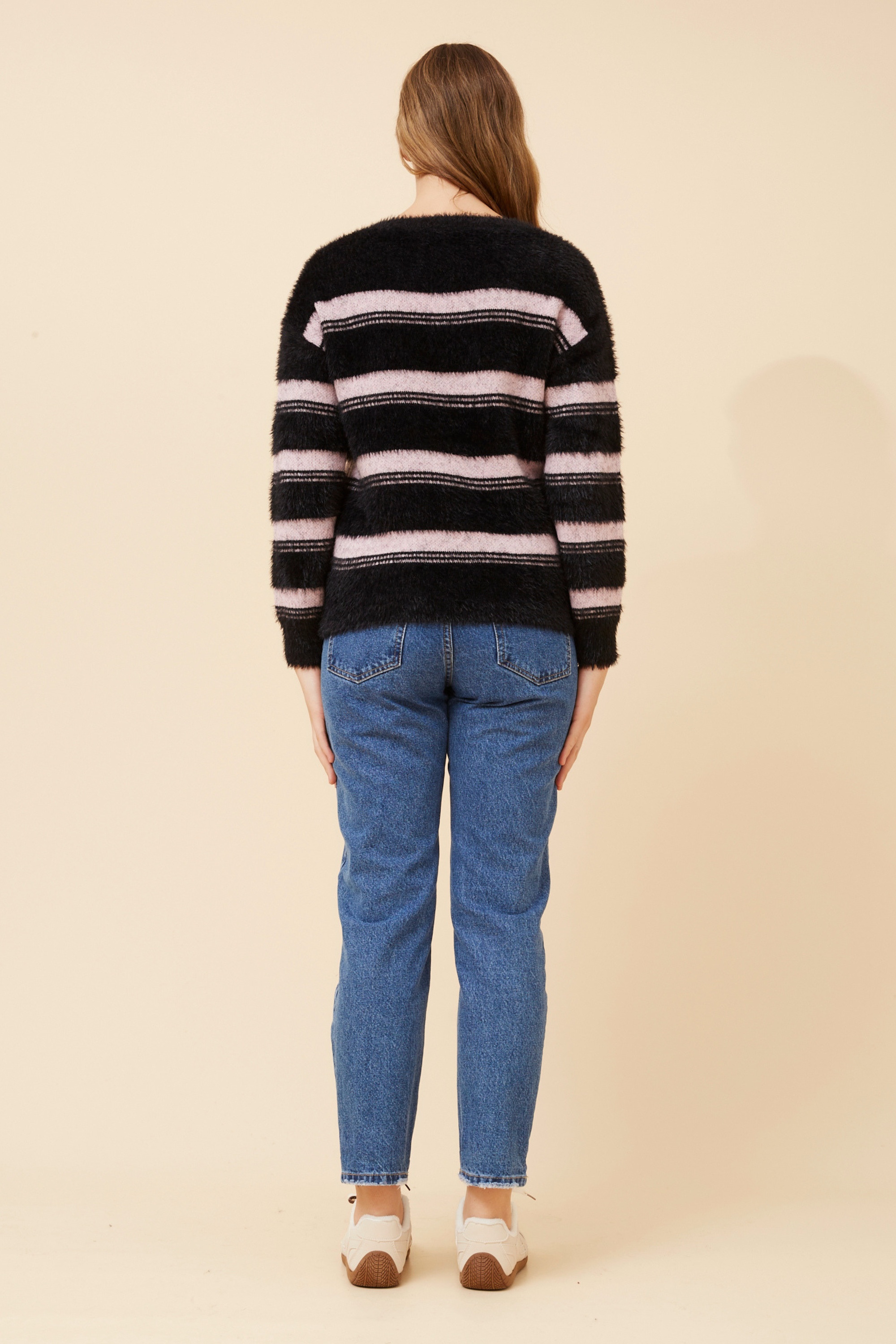 MARITZA EYELASH YARN KNIT PULLOVER