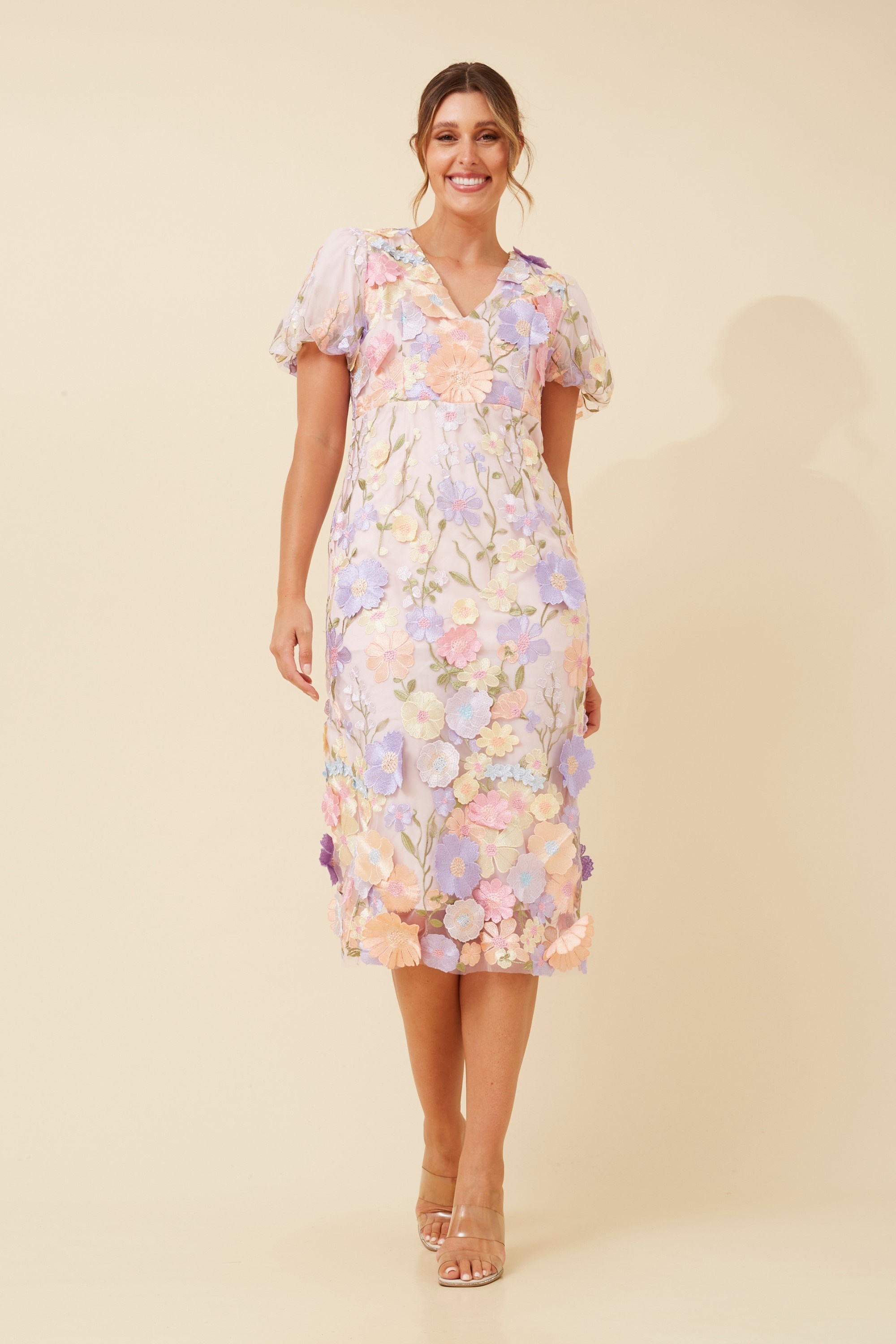 MARLEE FLORAL EMBROIDED DRESS