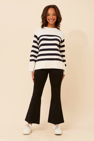MARLENA STRIPE PRINT KNIT PULLOVER