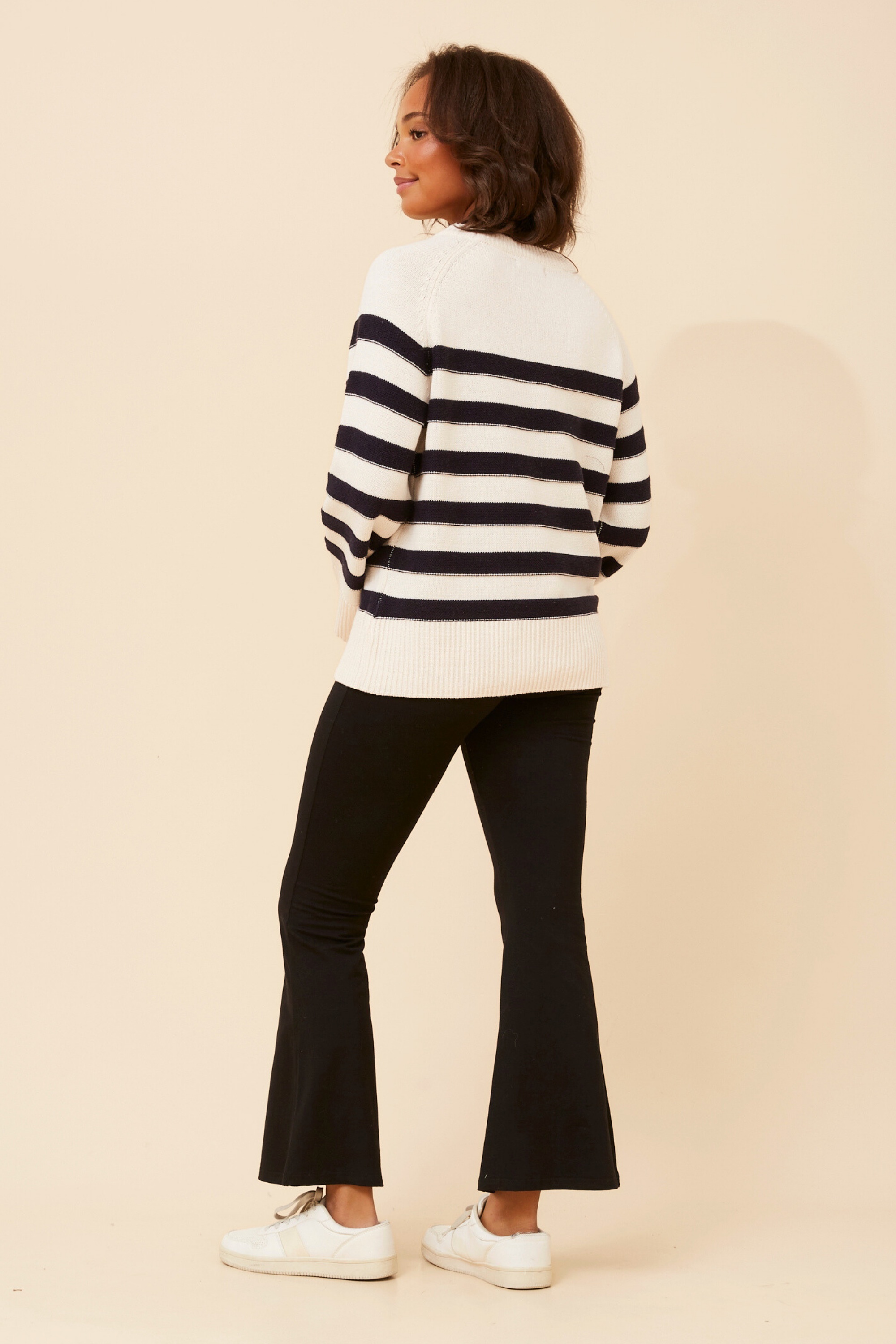 MARLENA STRIPE PRINT KNIT PULLOVER