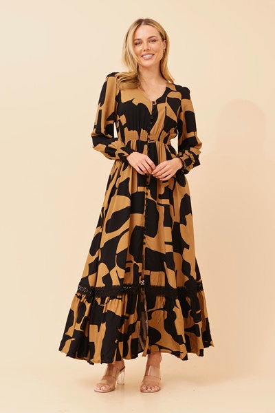MARRAKECH ABSTRACT PRINT MAXI DRESS