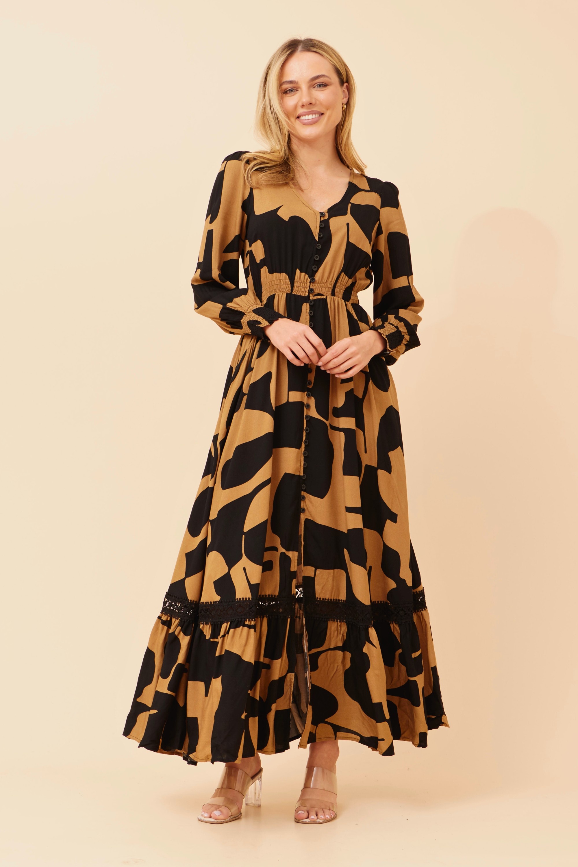 MARRAKECH ABSTRACT PRINT MAXI DRESS