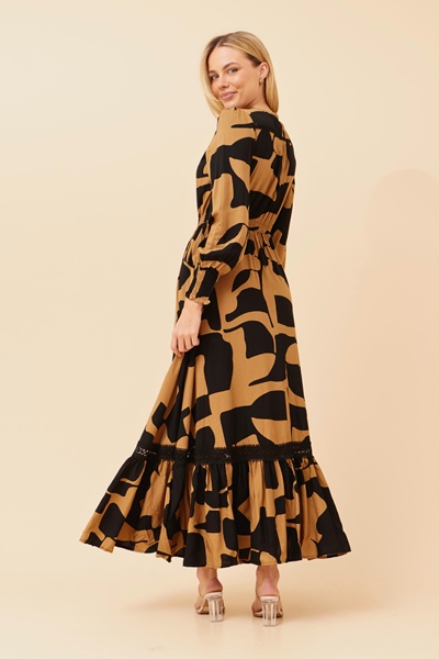 MARRAKECH ABSTRACT PRINT MAXI DRESS