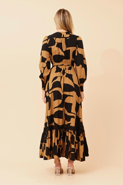 MARRAKECH ABSTRACT PRINT MAXI DRESS