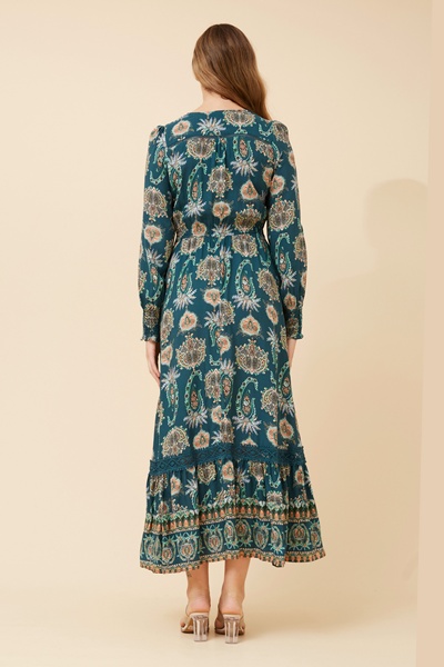 MARRAKECH BORDER PRINT MAXI DRESS