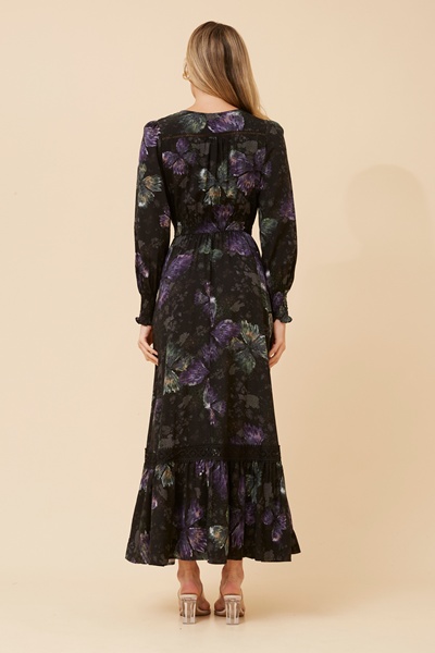 MARRAKECH BUTTERFLY PRINT MAXI DRESS