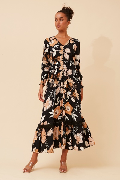 MARRAKECH FLORAL PRINT MAXI DRESS