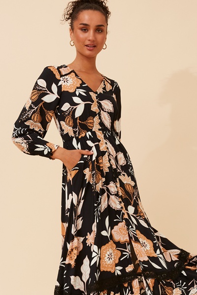 MARRAKECH FLORAL PRINT MAXI DRESS