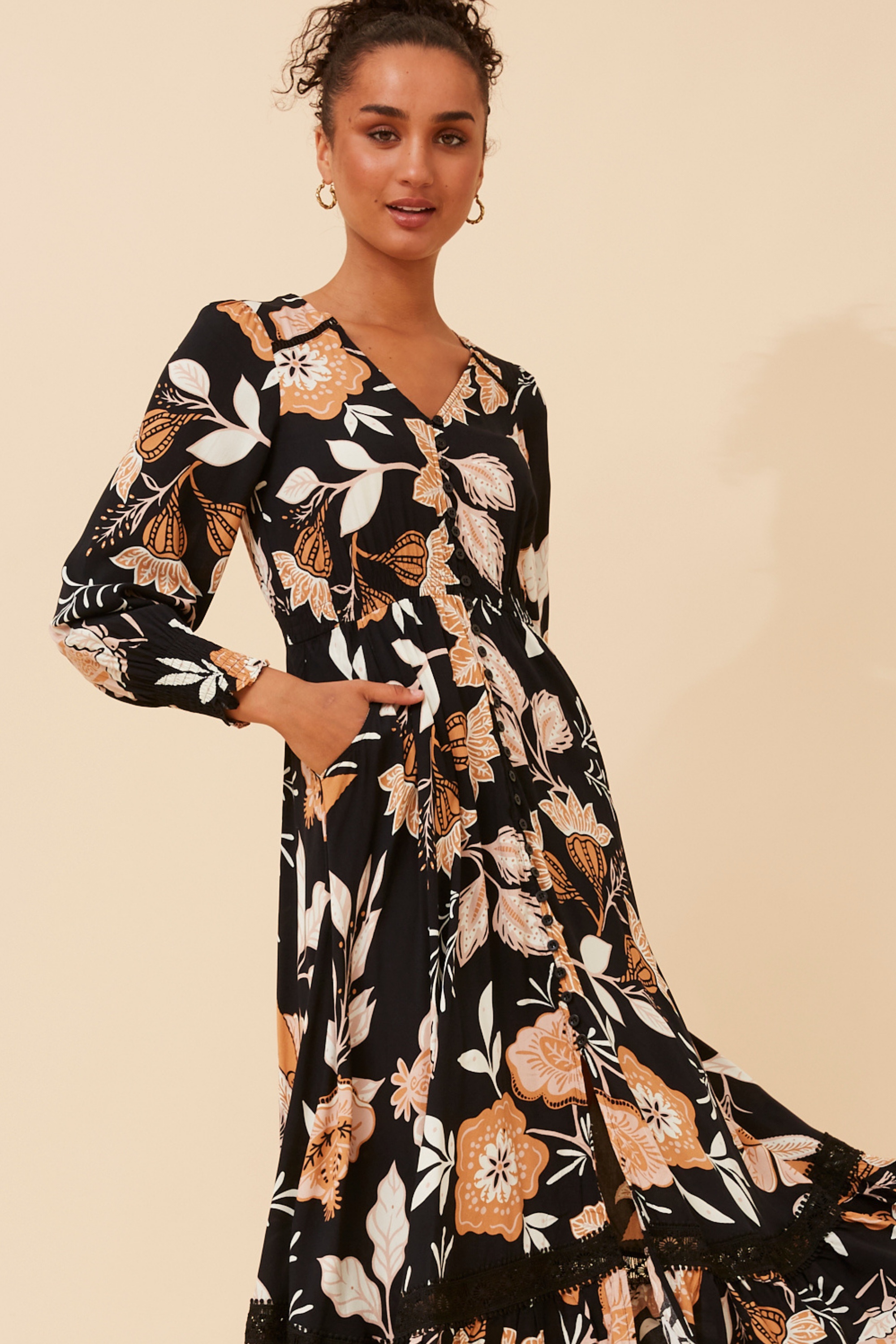MARRAKECH FLORAL PRINT MAXI DRESS