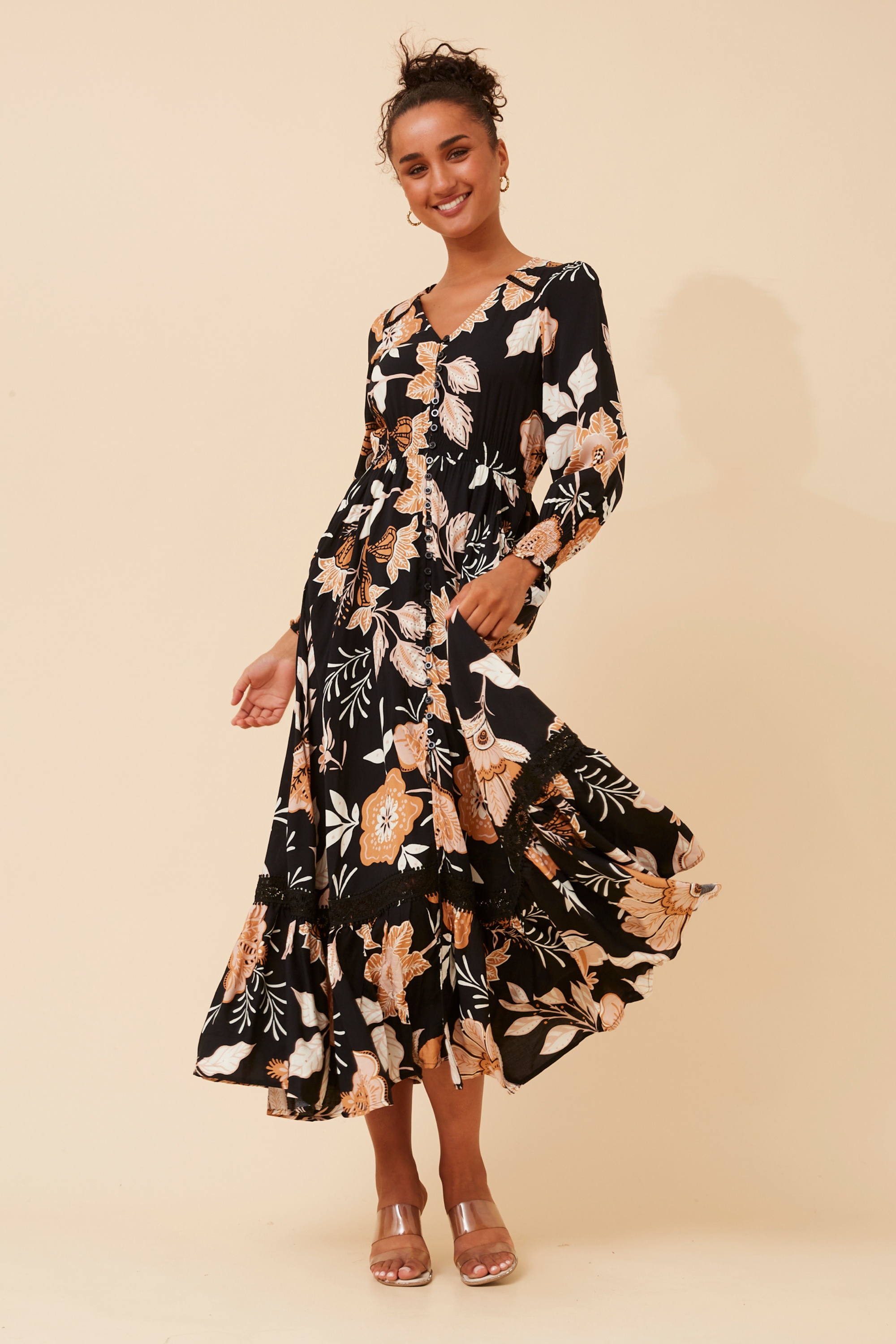 MARRAKECH FLORAL PRINT MAXI DRESS