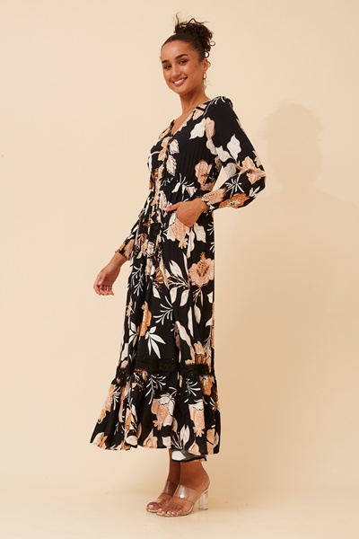 MARRAKECH FLORAL PRINT MAXI DRESS