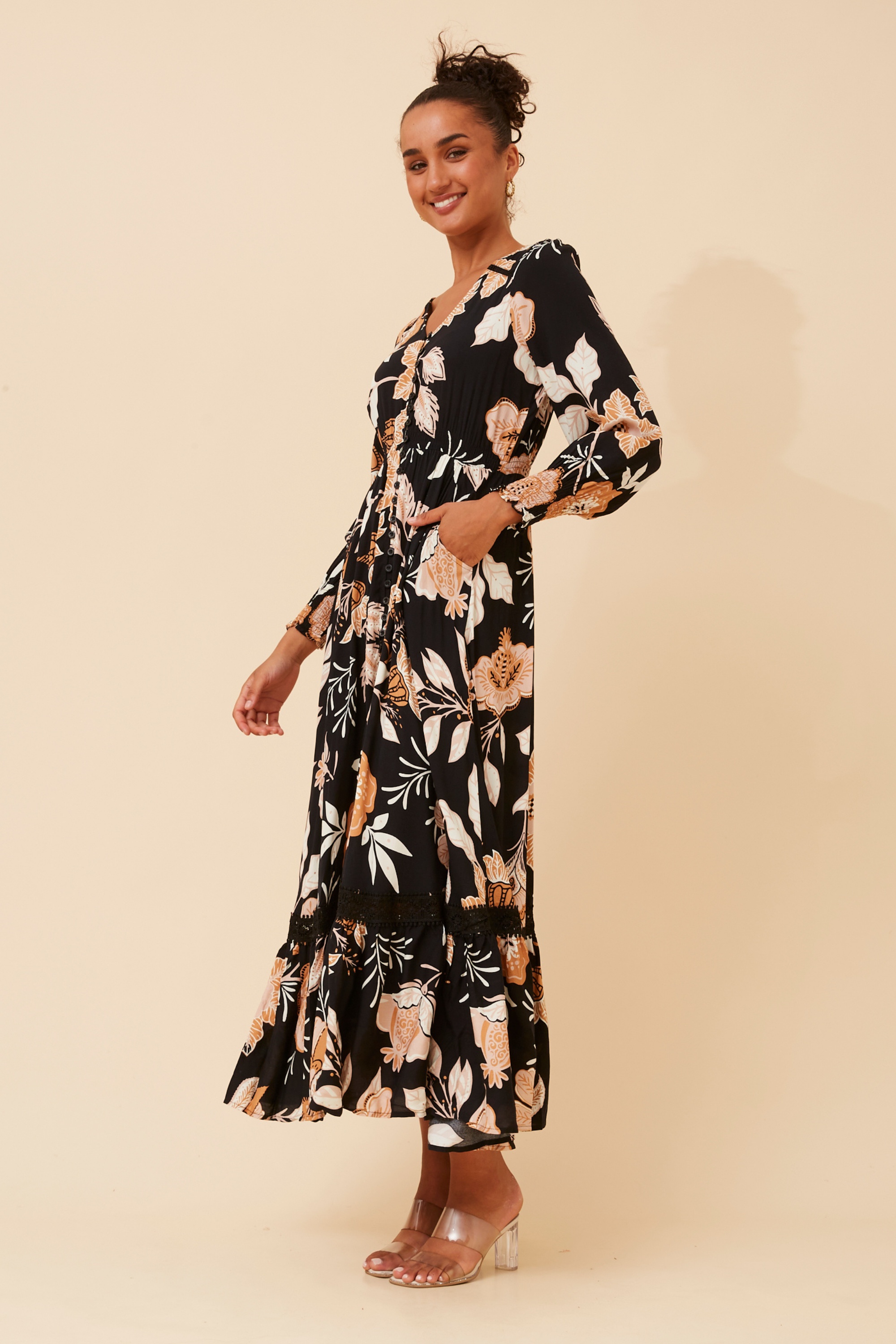 MARRAKECH FLORAL PRINT MAXI DRESS