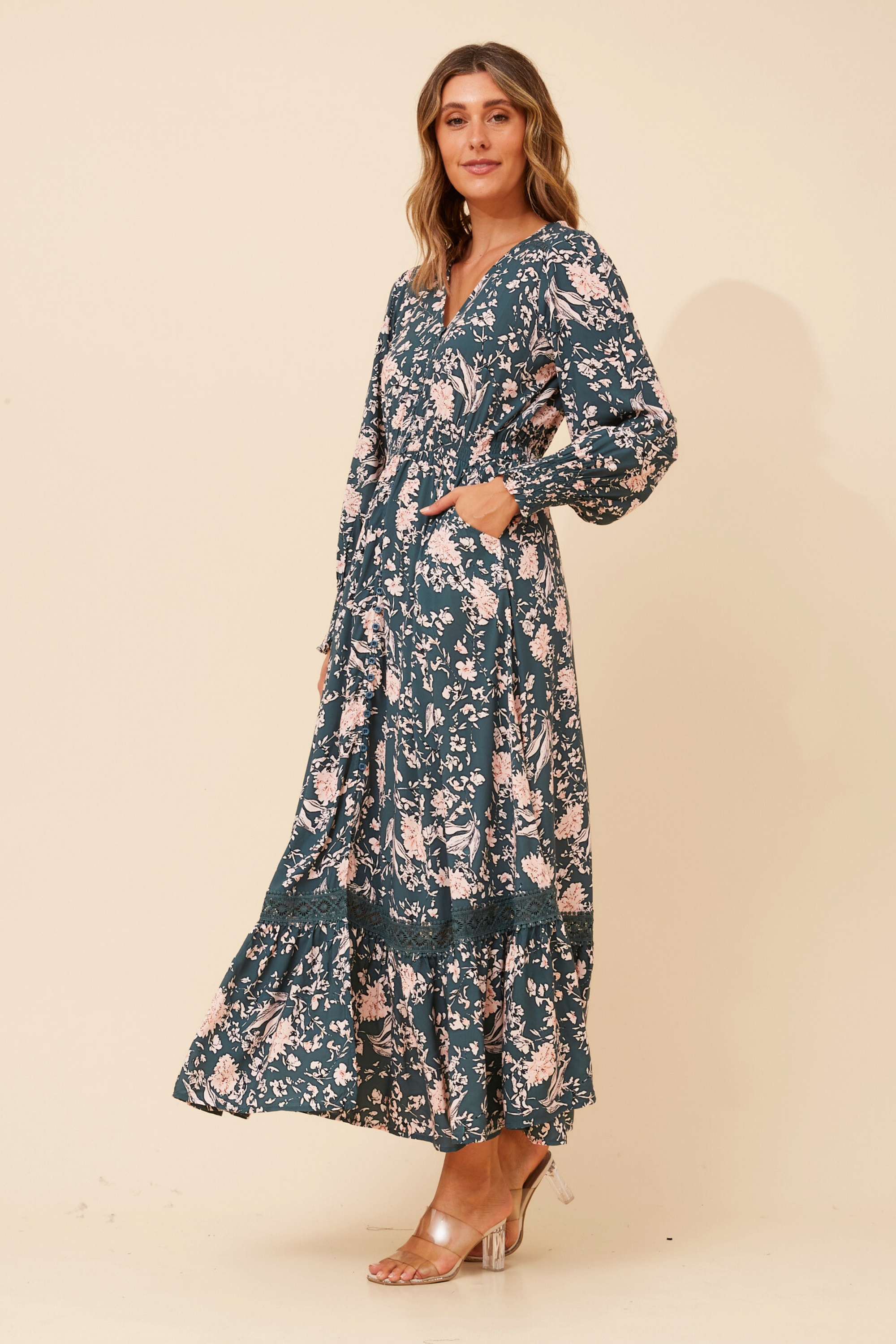 MARRAKECH FLORAL PRINT MAXI DRESS