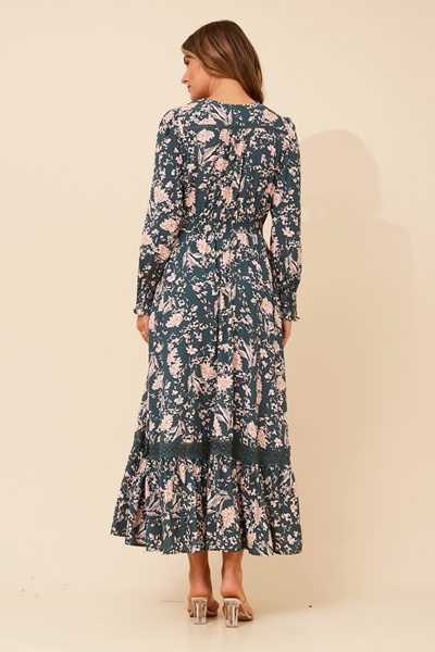 MARRAKECH FLORAL PRINT MAXI DRESS