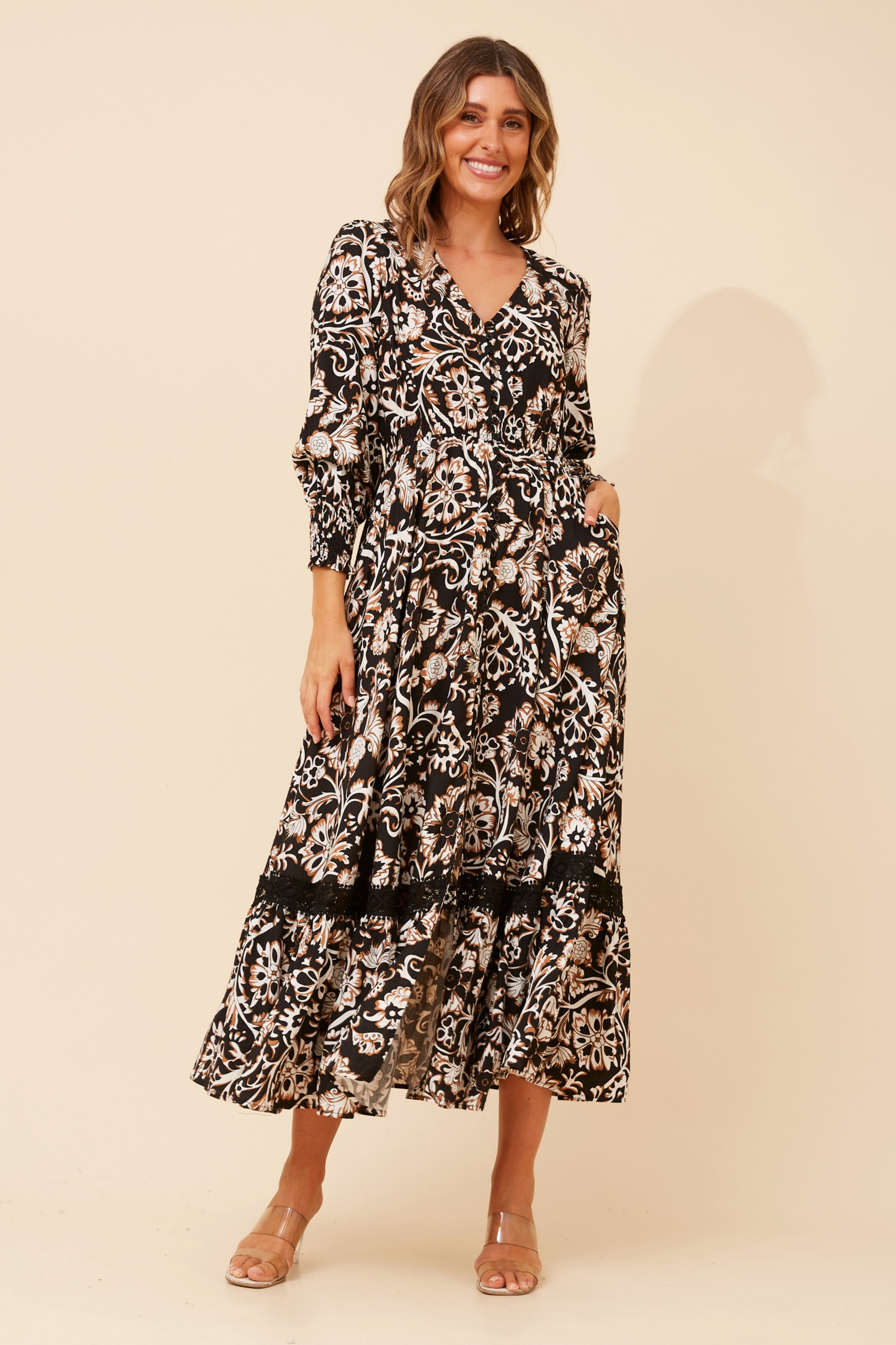 MARRAKECH FLORAL PRINT MAXI DRESS