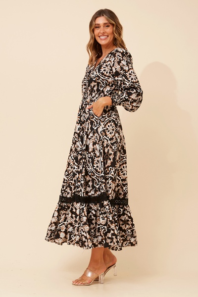 MARRAKECH FLORAL PRINT MAXI DRESS