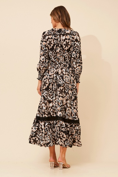 MARRAKECH FLORAL PRINT MAXI DRESS