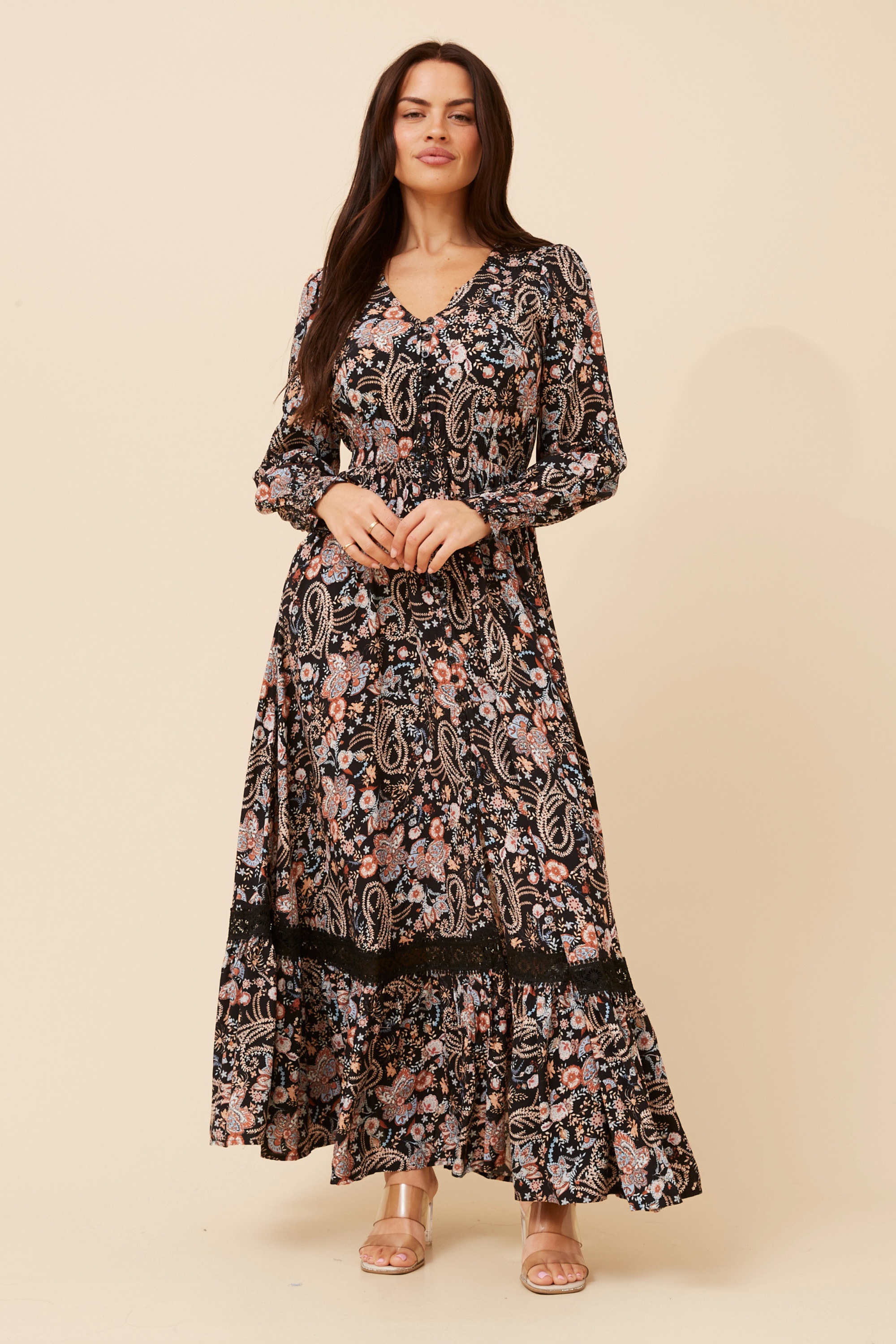 MARRAKECH PAISLEY PRINT MAXI DRESS