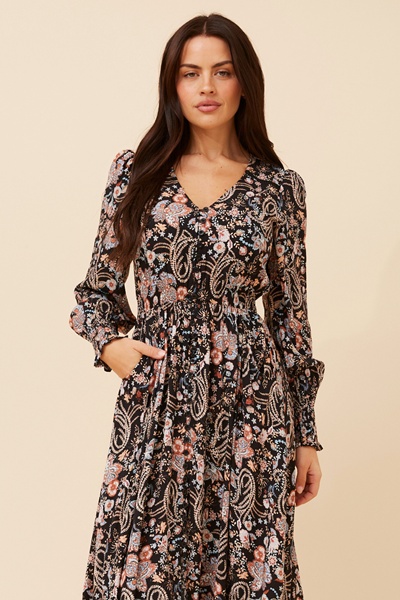 MARRAKECH PAISLEY PRINT MAXI DRESS