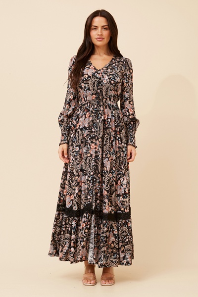 MARRAKECH PAISLEY PRINT MAXI DRESS