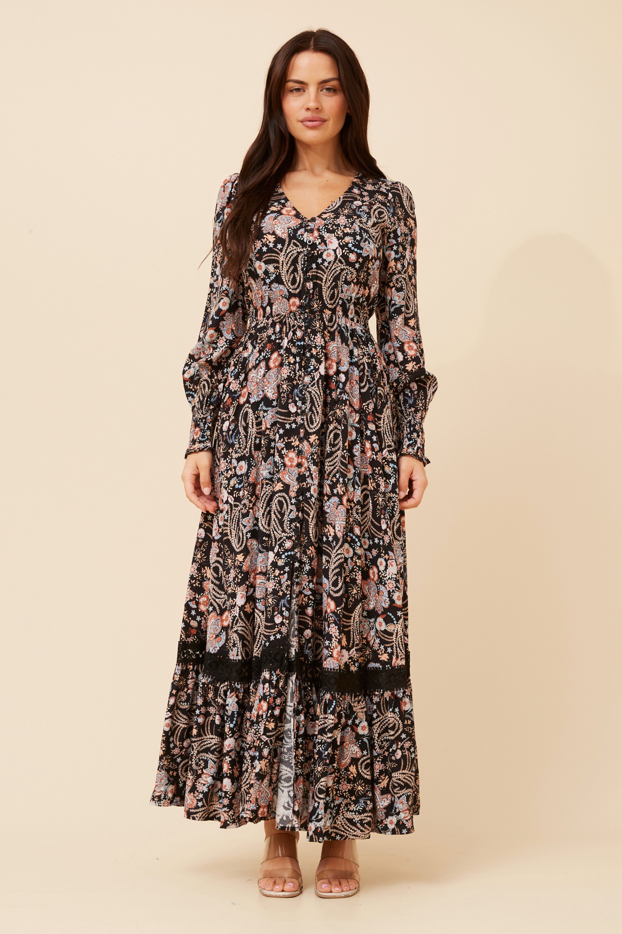 MARRAKECH PAISLEY PRINT MAXI DRESS