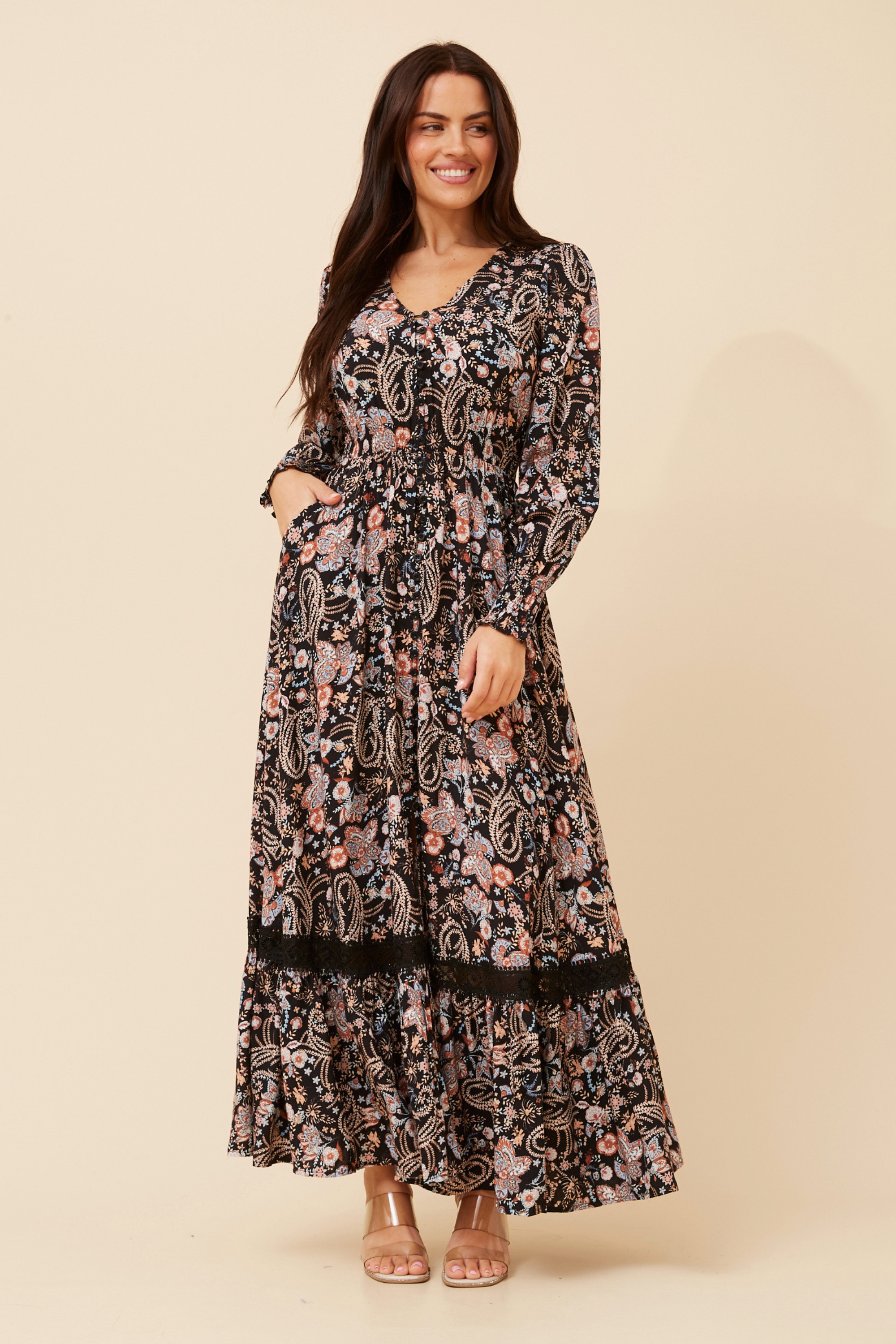 MARRAKECH PAISLEY PRINT MAXI DRESS