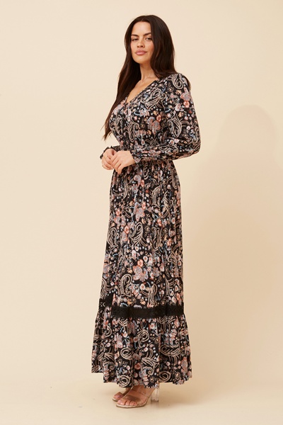 MARRAKECH PAISLEY PRINT MAXI DRESS