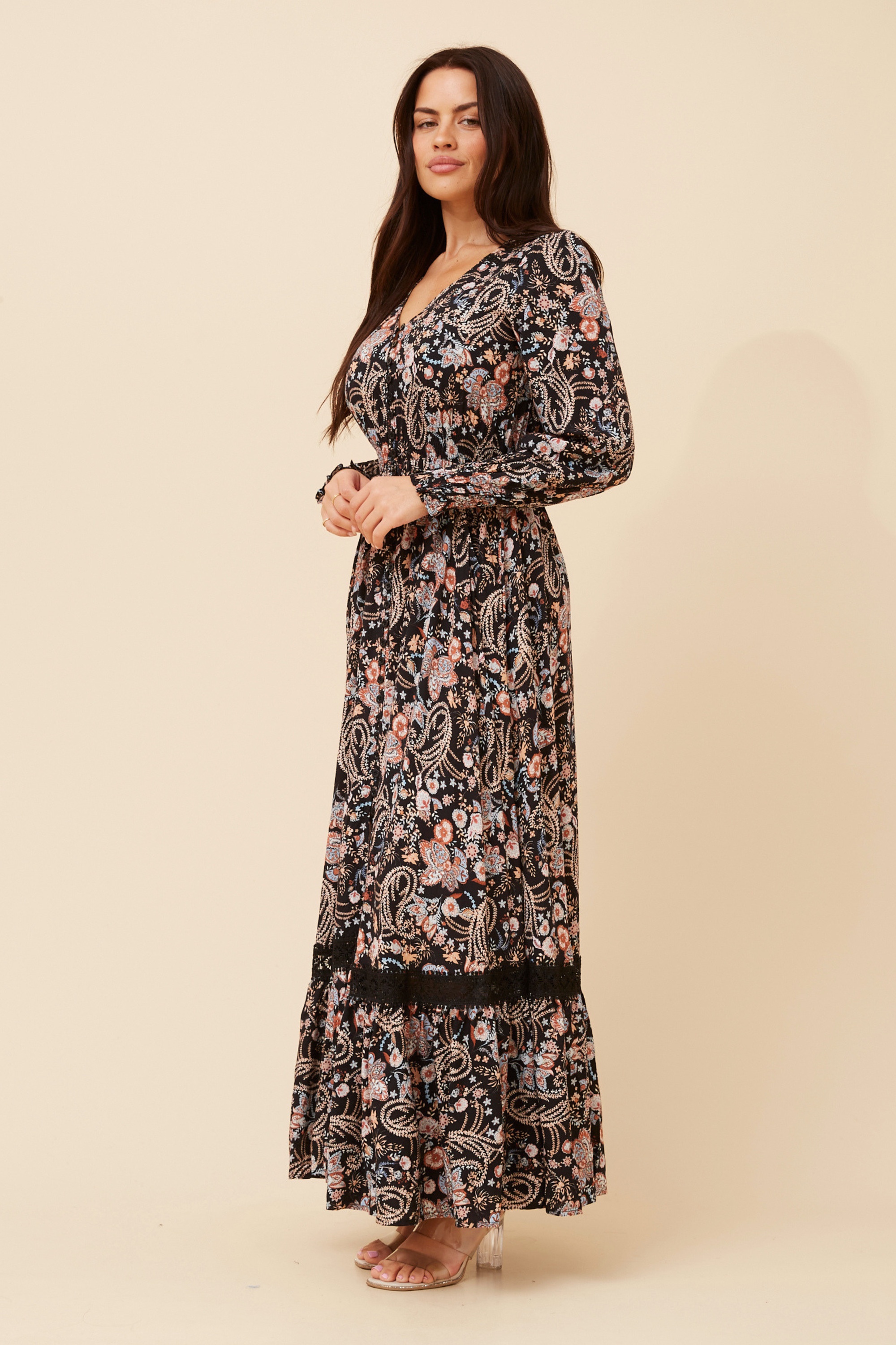 MARRAKECH PAISLEY PRINT MAXI DRESS