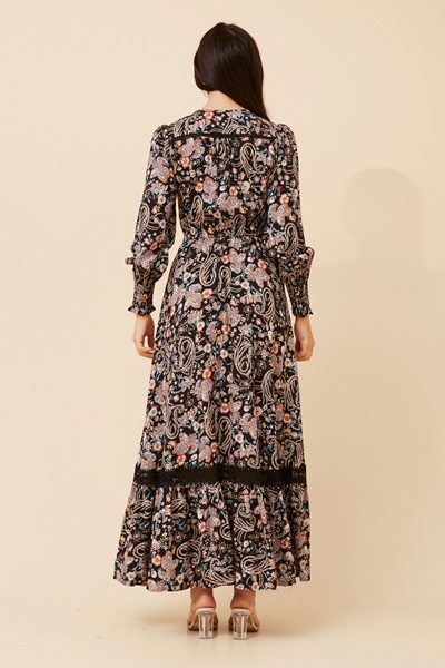 MARRAKECH PAISLEY PRINT MAXI DRESS
