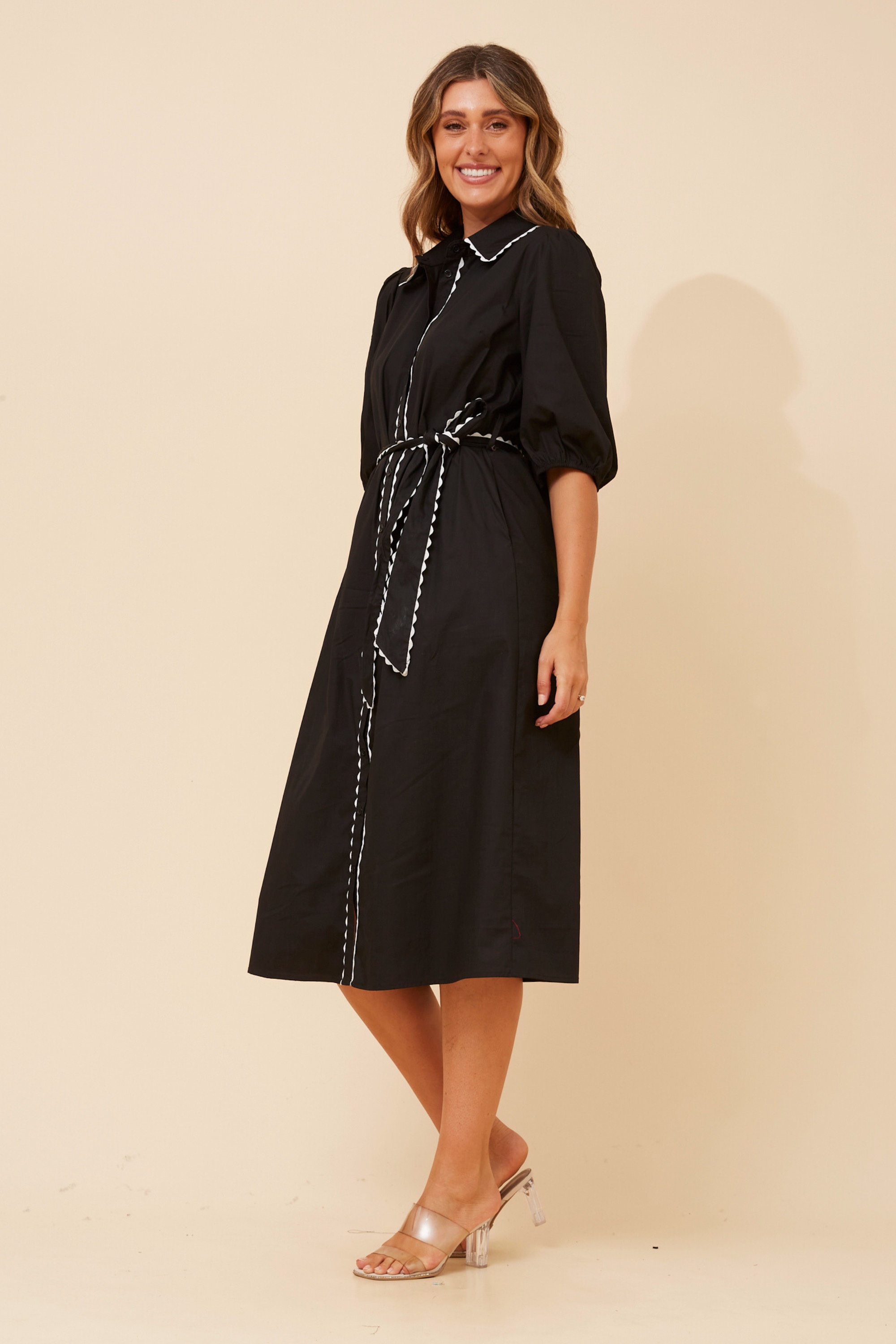 MAURA RIC RAC MIDI DRESS