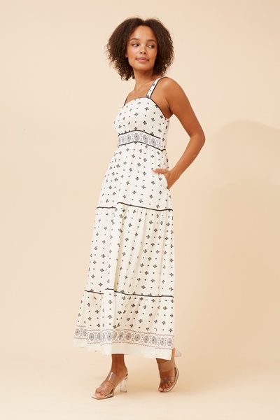 MAVES BORDER PRINT DRESS