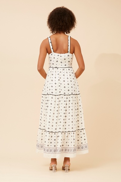 MAVES BORDER PRINT DRESS